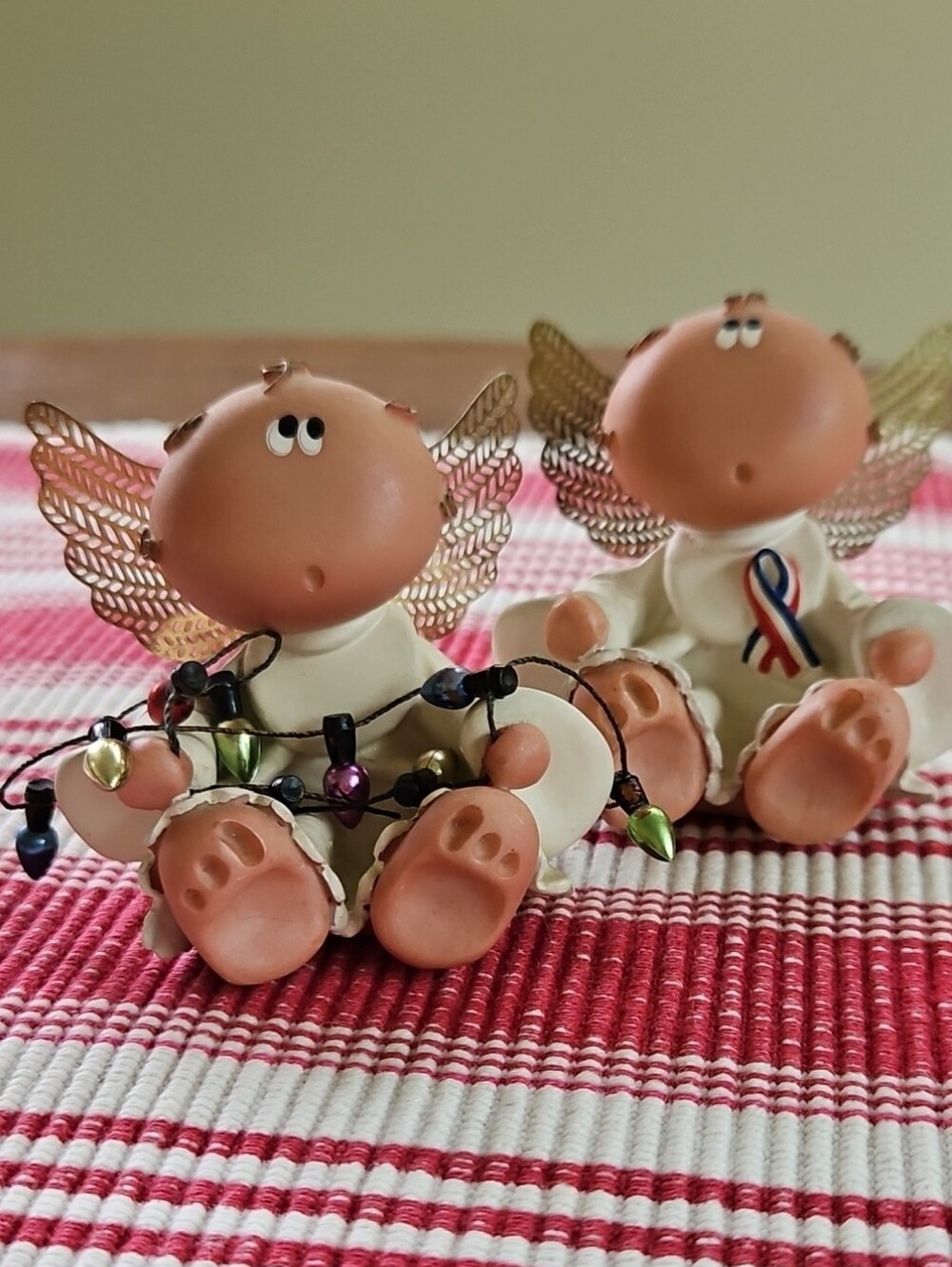 Kirk's Critters Angel Cheeks Figurines 2001 Vintage Lot of 2